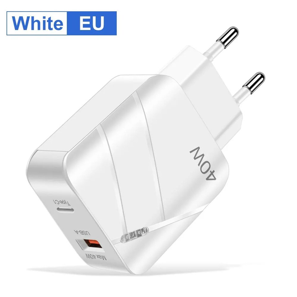 40W. USB C. Зарядний пристрій. Зарядний пристрій для швидкої зарядки. Швидка зарядка через USB