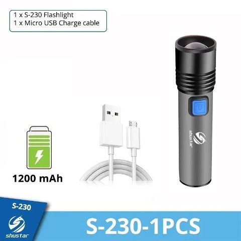 Світлодіодний ліхтарик із зарядкою через USB ємністю 1200 мАг